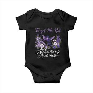 Forget Me Not Alzheimers Awareness Baby Onesie Hummingbird Purple Ribbon Floral