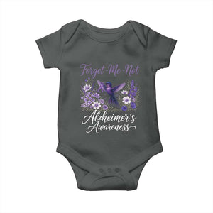 Forget Me Not Alzheimers Awareness Baby Onesie Hummingbird Purple Ribbon Floral