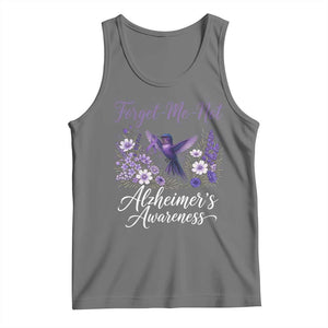 Forget Me Not Alzheimers Awareness Tank Top Hummingbird Purple Ribbon Floral