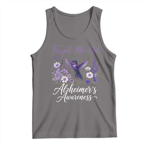 Forget Me Not Alzheimers Awareness Tank Top Hummingbird Purple Ribbon Floral