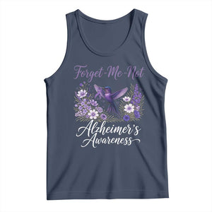 Forget Me Not Alzheimers Awareness Tank Top Hummingbird Purple Ribbon Floral