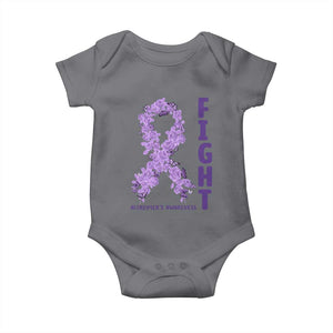 Fight Alzheimers Awareness Support Baby Onesie Purple Ribbon Floral Butterfly
