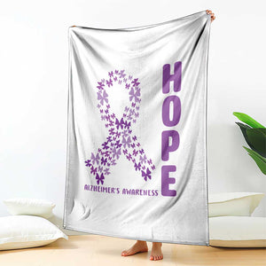 Hope Alzheimer's Awareness Purple Butterfly Ribbon Support Throw Blanket