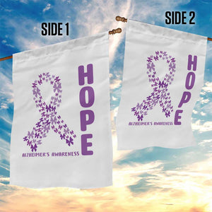 Hope Alzheimer's Awareness Purple Butterfly Ribbon Support Garden Flag