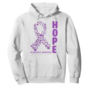 Hope Alzheimer's Awareness Purple Butterfly Ribbon Support Hoodie