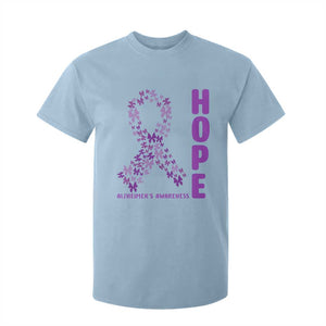 Hope Alzheimer's Awareness Purple Butterfly Ribbon Support T Shirt For Kid