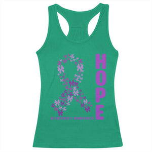 Hope Alzheimer's Awareness Purple Butterfly Ribbon Support Racerback Tank Top