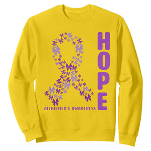 Hope Alzheimer's Awareness Purple Butterfly Ribbon Support Sweatshirt