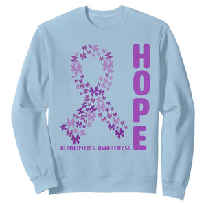 Hope Alzheimer's Awareness Purple Butterfly Ribbon Support Sweatshirt