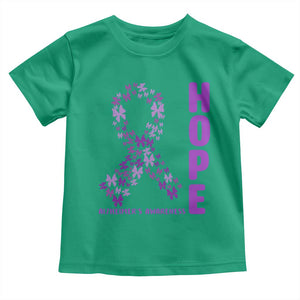Hope Alzheimer's Awareness Purple Butterfly Ribbon Support Toddler T Shirt