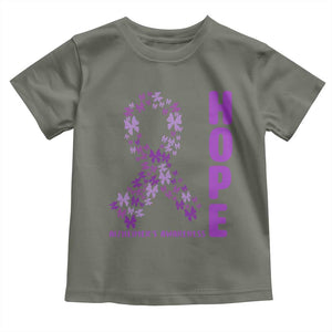 Hope Alzheimer's Awareness Purple Butterfly Ribbon Support Toddler T Shirt