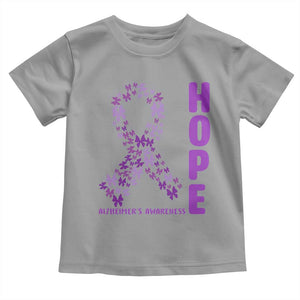 Hope Alzheimer's Awareness Purple Butterfly Ribbon Support Toddler T Shirt