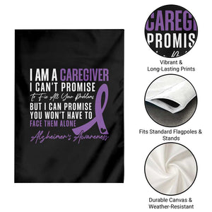 Alzheimer's Caregiver Support Garden Flag Purple Ribbon Hope Graphic