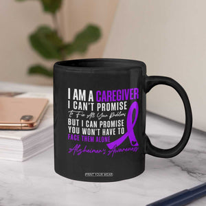 Alzheimer's Caregiver Support Coffee Mug Purple Ribbon Hope Graphic