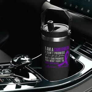 Alzheimer's Caregiver Support Flip Straw Tumbler Purple Ribbon Hope Graphic