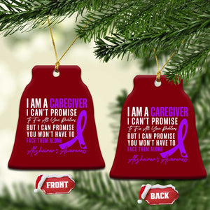 Alzheimer's Caregiver Support Ceramic Ornament Purple Ribbon Hope Graphic