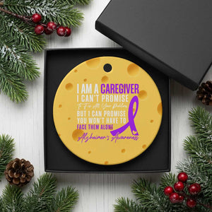 Alzheimer's Caregiver Support Ceramic Ornament Purple Ribbon Hope Graphic