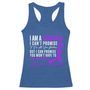 Alzheimer's Caregiver Support Racerback Tank Top Purple Ribbon Hope Graphic