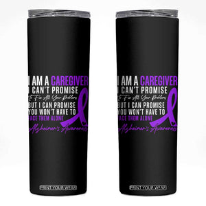 Alzheimer's Caregiver Support Skinny Tumbler Purple Ribbon Hope Graphic
