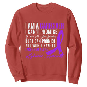 Alzheimer's Caregiver Support Sweatshirt Purple Ribbon Hope Graphic
