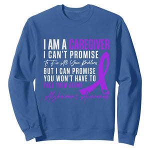 Alzheimer's Caregiver Support Sweatshirt Purple Ribbon Hope Graphic