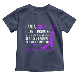 Alzheimer's Caregiver Support Toddler T Shirt Purple Ribbon Hope Graphic