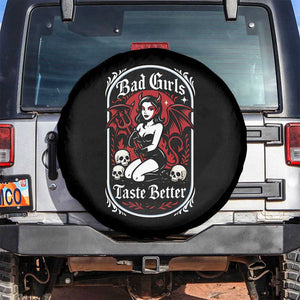 Bad Girls Taste Better Spare Tire Cover Adult Humor Devil Girl Gift TS12 No hole Black Print Your Wear