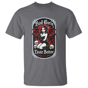 Bad Girls Taste Better T Shirt Adult Humor Devil Girl Gift TS12 Charcoal Print Your Wear