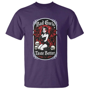 Bad Girls Taste Better T Shirt Adult Humor Devil Girl Gift TS12 Purple Print Your Wear
