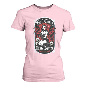 Bad Girls Taste Better T Shirt For Women Adult Humor Devil Girl Gift TS12 Light Pink Print Your Wear