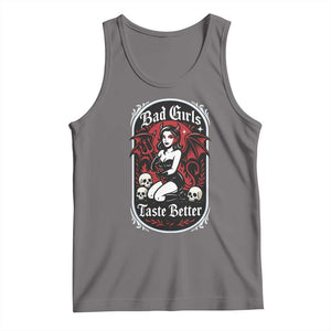 Bad Girls Taste Better Tank Top Adult Humor Devil Girl Gift TS12 Deep Heather Print Your Wear