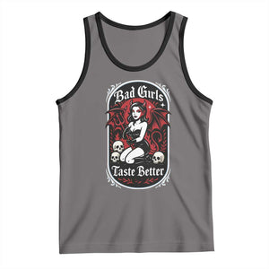 Bad Girls Taste Better Tank Top Adult Humor Devil Girl Gift TS12 Deep Heather Black Print Your Wear