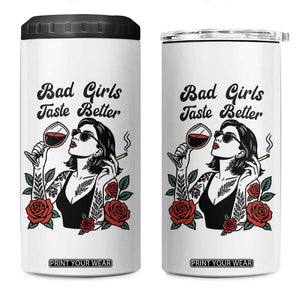 Bad Girls Taste Better 4 in 1 Can Cooler Tumbler Tattoo Girl Adult Humor Gift TS12 One Size: 16 oz White Print Your Wear