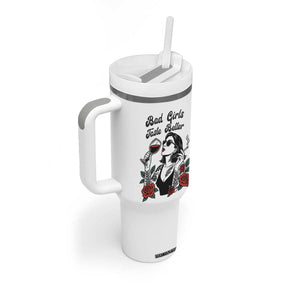 Bad Girls Taste Better Tumbler With Handle Tattoo Girl Adult Humor Gift TS12 Print Your Wear