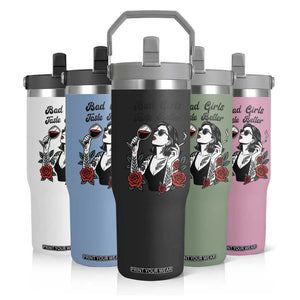Bad Girls Taste Better Flip Straw Tumbler Tattoo Girl Adult Humor Gift TS12 Print Your Wear