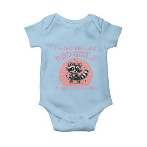 I Heard You Like Bad Girls Baby Onesie Funny Sarcastic Raccoon Lover TS12 Light Blue Print Your Wear