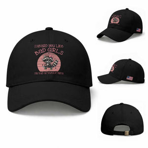 I Heard You Like Bad Girls Baseball Cap Funny Sarcastic Raccoon Lover TS12 Baseball Cap Universal Fit Black Print Your Wear