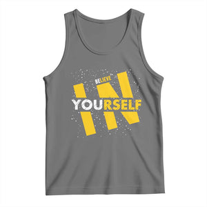Inspirational Quote Tank Top Believe In Yourself Motivation TS12 Black Heather Print Your Wear