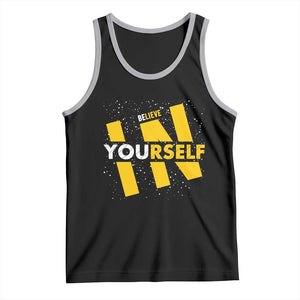 Inspirational Quote Tank Top Believe In Yourself Motivation TS12 Black Athletic Heather Print Your Wear