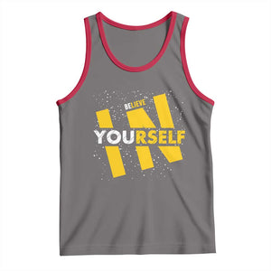 Inspirational Quote Tank Top Believe In Yourself Motivation TS12 Deep Heather Red Print Your Wear