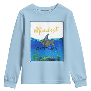 Mindset Is Everything Youth Sweatshirt Positive Thinking Motivation TS12 Light Blue Print Your Wear