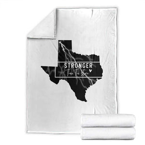 Strong Texas Throw Blanket Stronger Than The Storm Quote TS12 White Print Your Wear