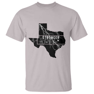 Strong Texas T Shirt Stronger Than The Storm Quote TS12 Ice Gray Print Your Wear