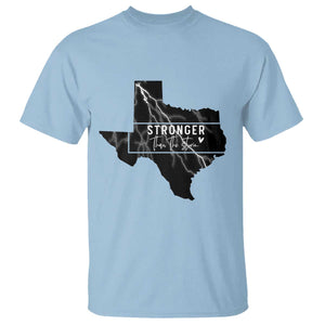 Strong Texas T Shirt Stronger Than The Storm Quote TS12 Light Blue Print Your Wear