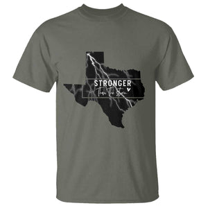 Strong Texas T Shirt Stronger Than The Storm Quote TS12 Military Green Print Your Wear