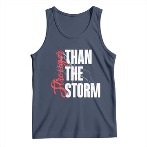 Stronger Than The Storm Tank Top Positive Mindset Motivation TS12 Navy Print Your Wear