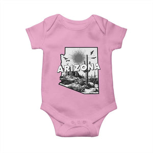 Arizona Cactus Vintage State Map Desert Gift Baby Onesie TS12 Light Pink Print Your Wear