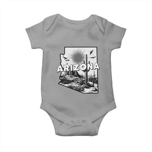 Arizona Cactus Vintage State Map Desert Gift Baby Onesie TS12 Sport Gray Print Your Wear