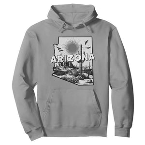 Arizona Cactus Vintage State Map Desert Gift Hoodie TS12 Sport Gray Print Your Wear