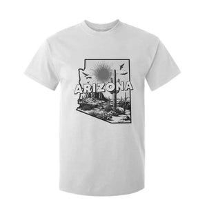 Arizona Cactus Vintage State Map Desert Gift T Shirt For Kid TS12 White Print Your Wear
